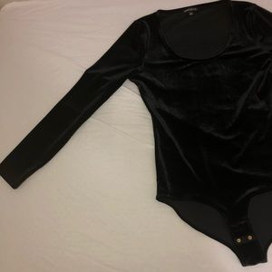 J. Crew Black Velvet Bodysuit